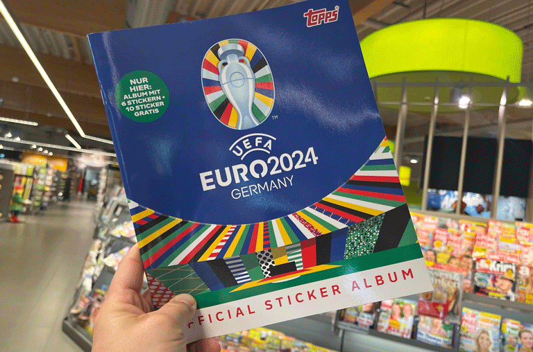 EDEKA Köhler, Göttingen, Grone, EM 2024, Fußball, Sammelheft, Stickeralbum, Panini. Topps, Das Eckige muss ins Stickerheft, sammeln